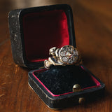 Bague Liberty en or 14 carats avec rosaces, années 1920