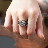 Bague Liberty en or 14 carats avec rosaces, années 1920