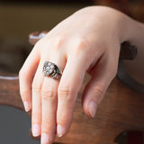 Bague Liberty en or 14 carats avec rosaces, années 1920