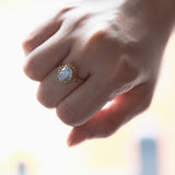Vintage 18K gold ring with blue spinel, 1970s