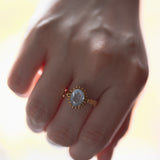 Vintage 18K gold ring with blue spinel, 1970s