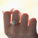 Vintage 18K gold ring with blue spinel, 1970s