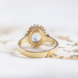 Vintage 18K gold ring with blue spinel, 1970s