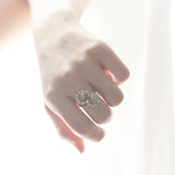 Bague ancienne en or blanc 18 carats et diamants, années 1930/40