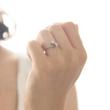 Anello toi et moi antico in oro bianco e giallo 14K con diamanti (0.40ctw), anni '20/'30