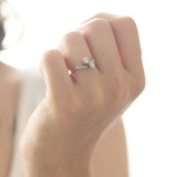 Anello toi et moi antico in oro bianco e giallo 14K con diamanti (0.40ctw), anni '20/'30