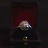 Bague ancienne en or blanc 18 carats avec diamant d'environ 0,10 ct, années 1930/1940