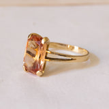 Vintage cocktail ring in 18K gold with orange topaz, 1960s