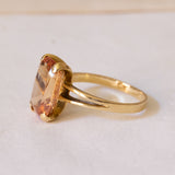 Vintage cocktail ring in 18K gold with orange topaz, 1960s