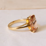 Vintage cocktail ring in 18K gold with orange topaz, 1960s