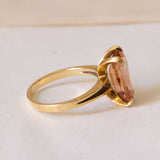 Vintage cocktail ring in 18K gold with orange topaz, 1960s