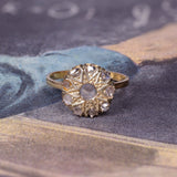 Anello antico a toppa in oro 18K con rosette di diamante, primi del '900 - Antichità Galliera