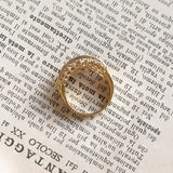 Anello vintage in oro 14K con ametiste, anni '60/'70