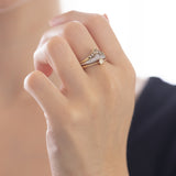 14K two-tone gold "V" ring with diamonds (approx. 0.10ctw), 1970s