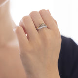 14K two-tone gold "V" ring with diamonds (approx. 0.10ctw), 1970s