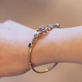 Bracciale rigido antico in oro 12K con zaffiri e diamanti, primi del '900