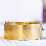 Bracciale rigido Borbonico in oro 18K con paste di vetro blu, seconda metà dell'800