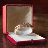 Bracciale antico in oro 9K con rosette di diamante, primi del '900