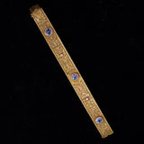 Bracciale antico inciso in oro 18K, con zaffiri e diamanti, primi anni del '900 - Antichità Galliera