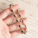 Bracciale vintage in oro 8K con granati, anni '60