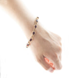 Bracciale vintage in oro 8K con granati, anni '60