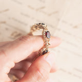 Bracciale vintage in oro 8K con granati, anni '60