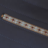 Bracciale semirigido in oro 18K con quarzi citrini, anni '50