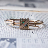 Bracciale rigido borbonico in oro 12K con paste di vetro, fine '800