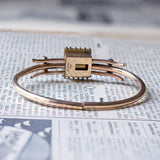 Bracciale rigido borbonico in oro 12K con paste di vetro, fine '800