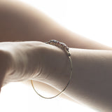 Bracciale vintage in oro 8K con granati, anni '50