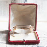 Bracciale rigido antico in oro 14K con perla centrale, fine '800