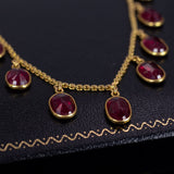 Collana vintage in oro 14K e rubini, anni '80 - Antichità Galliera