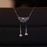 Collier Art Nouveau/Art Déco in oro bianco 18K con diamanti (0.45ctw ca.), anni '20/'30