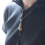 Collier Art Déco in oro 14K con diamanti di taglio rosetta, anni '30
