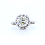 Anello solitario in oro 18K con diamante di 2.70ct , anni '40