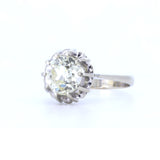 Anello solitario in oro 18K con diamante di 2.70ct , anni '40