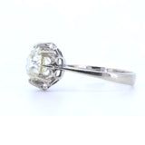 Anello solitario in oro 18K con diamante di 2.70ct , anni '40