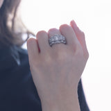 Anello Art Déco in oro bianco 14K con diamanti (0.75ctw ca.), anni '30