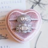 Anello Art Déco in oro bianco 14K con diamanti (0.75ctw ca.), anni '30