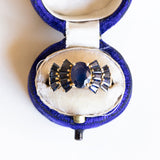 Bague saphir vintage en or 14 carats, 1960