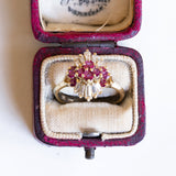 Bague vintage en or 14 carats, diamants et rubis, 1960