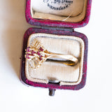 Bague vintage en or 14 carats, diamants et rubis, 1960