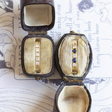 Due verette antiche in oro 18K con diamanti/diamanti e zaffiri, primi del '900