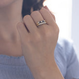 Veretta antica in oro 18K con diamanti (0.15ctw ca.) e zaffiri (0.10ctw ca.), primi del '900