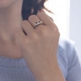 Veretta antica in oro 18K con diamanti (0.25ctw ca.), primi del '900