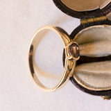 Bague en or 9 carats avec corindon vert foncé, années 1960