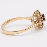 Anello vintage in oro 14k con granati, anni '60