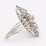 Anello vintage in oro bianco 18k con 1,75ct di diamanti, anni '50/'60