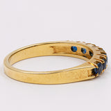 Veretta vintage in oro giallo 18k con zaffiri, anni '70