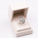Anello vintage in oro bianco 18k con 1,75ct di diamanti, anni '50/'60